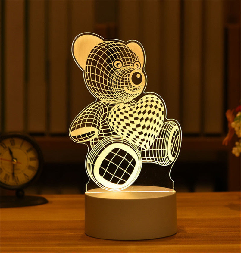 מנורת אווירה 3D מרהיבה – קסם של אור בכל פינה דובי מחבק לב