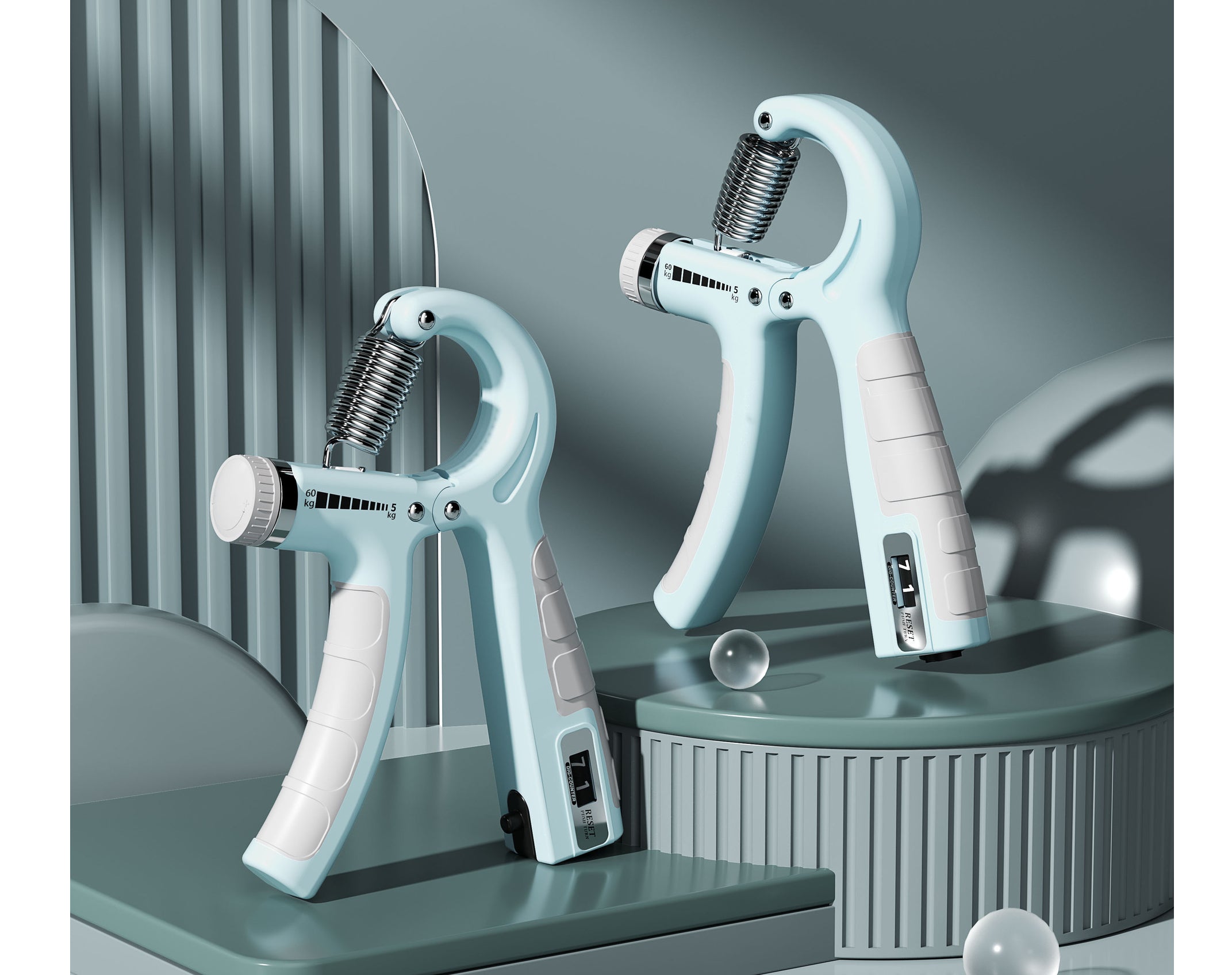 מכשיר אימון מקצועי לידיים בעל רמות קושי לחיצה 5-60 ק"ג המשלב סופר חזרות מבית MiniMaxx