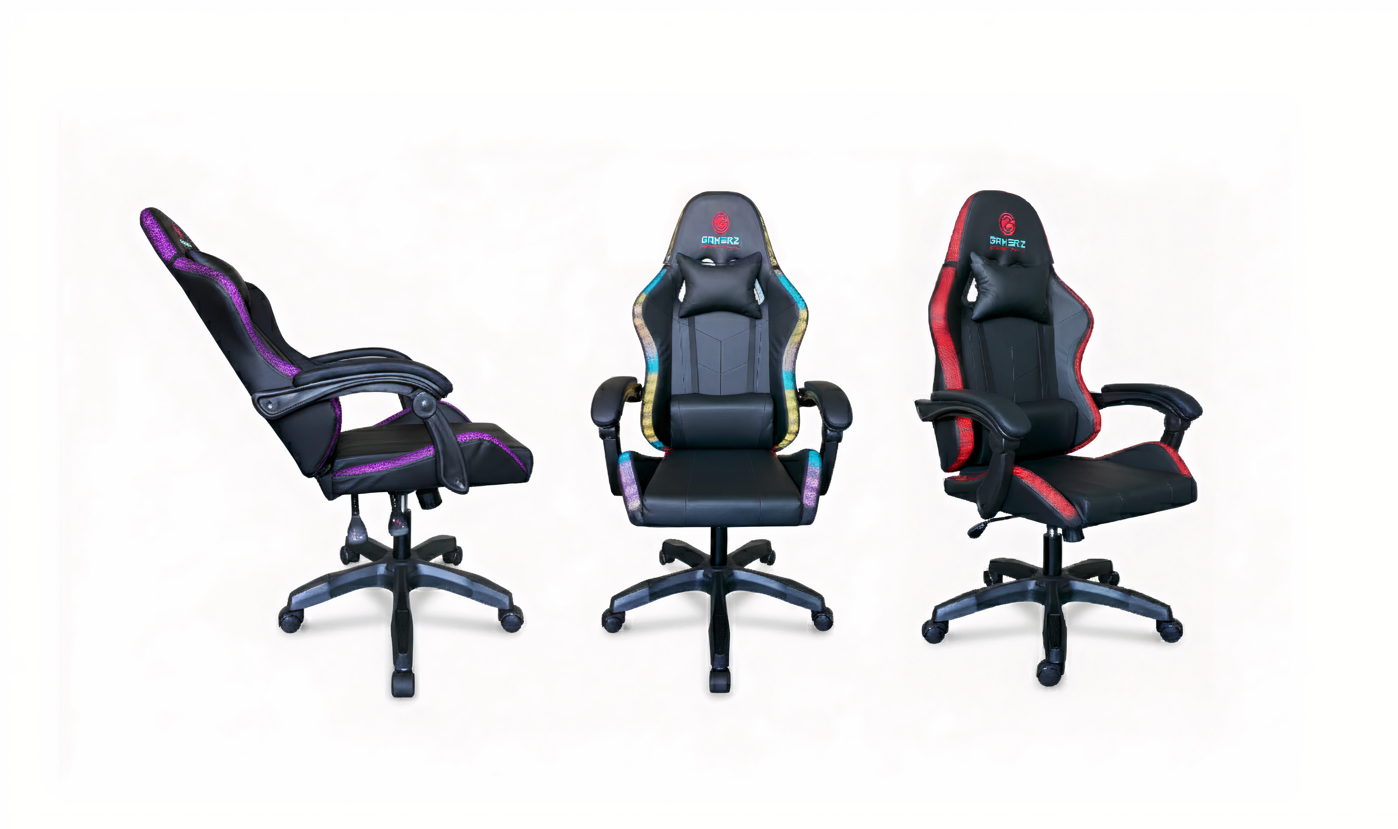 כיסא גיימינג מקצועי מתכוונן עם תאורת LED מחליפה צבעים + עכבר ומשטח RGB