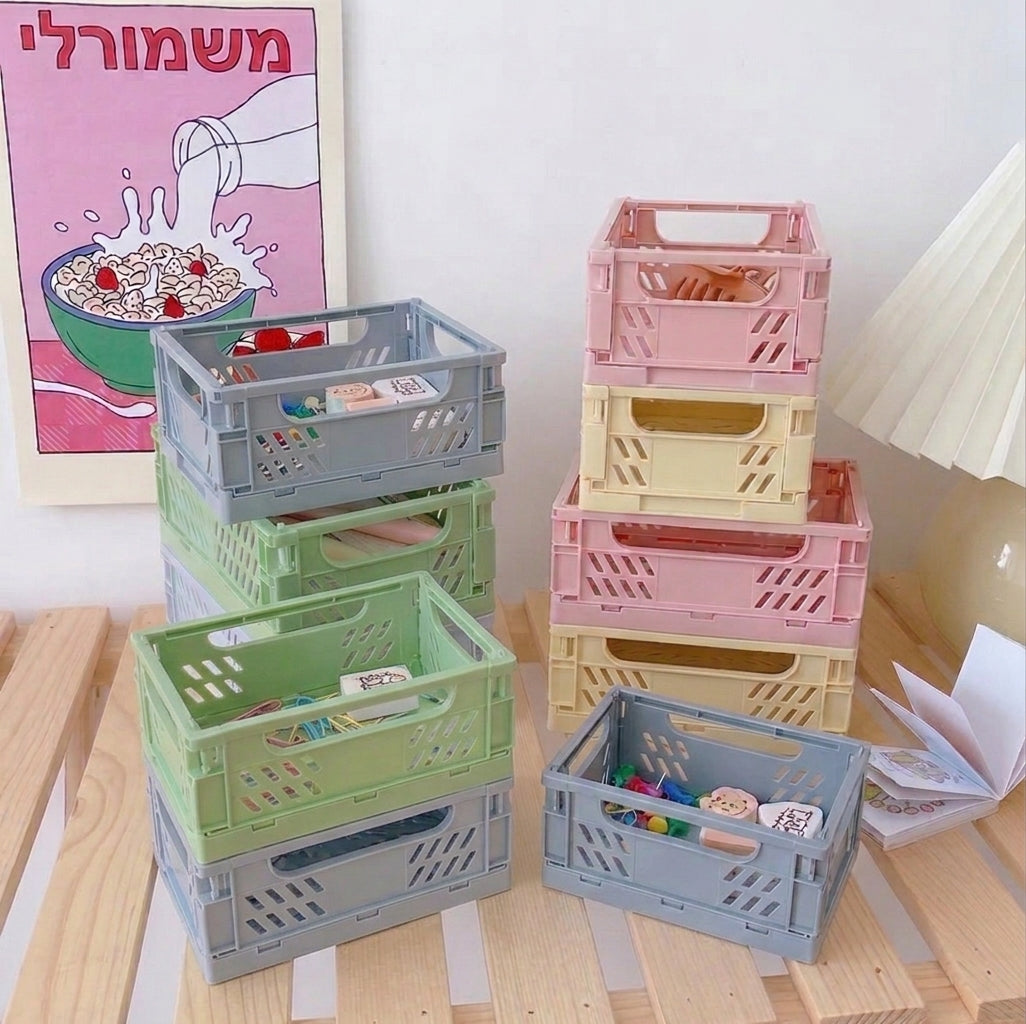 קופסאות אחסון מתקפלות ונערמות אחת על השנייה, מבית Minimaxx 10 קופסאות