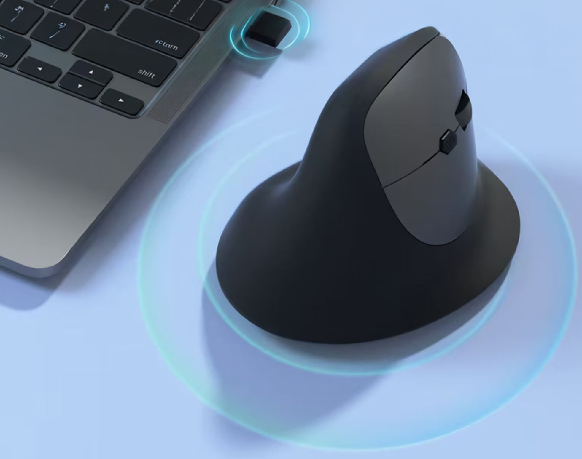 עכבר אלחוטי נטען משולב תאורת LED עדינה