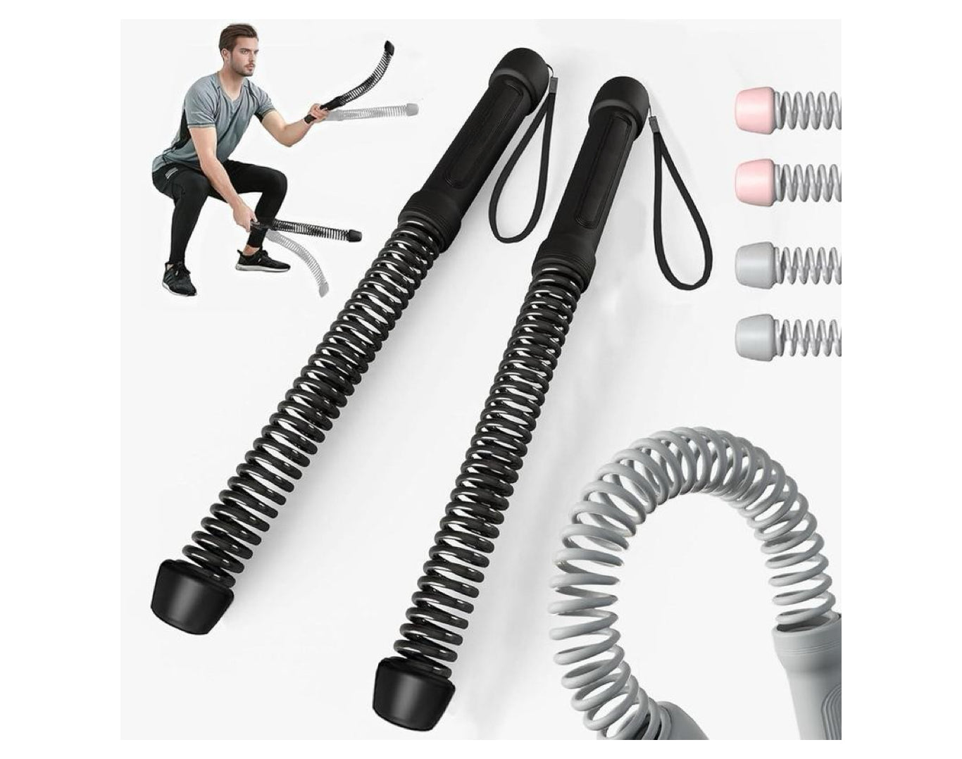 מוטות התנגדות קפיציים ארוכים לעיצוב פלג הגוף העליון