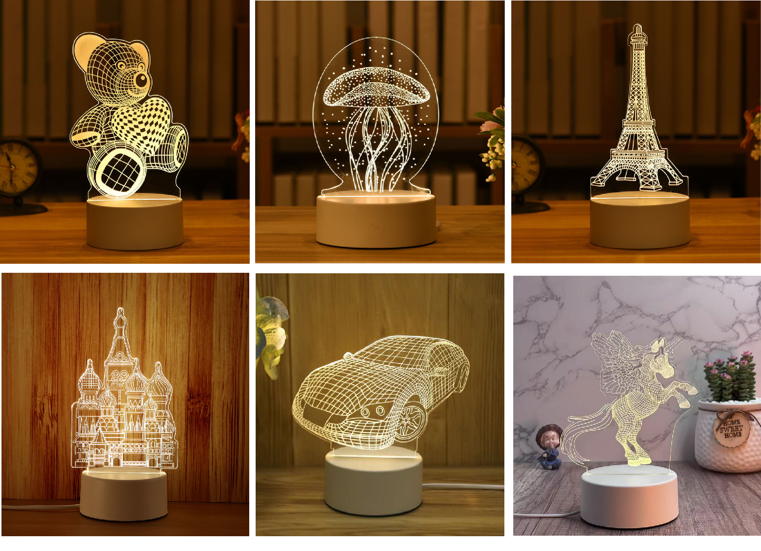 מנורת אווירה 3D מרהיבה – קסם של אור בכל פינה