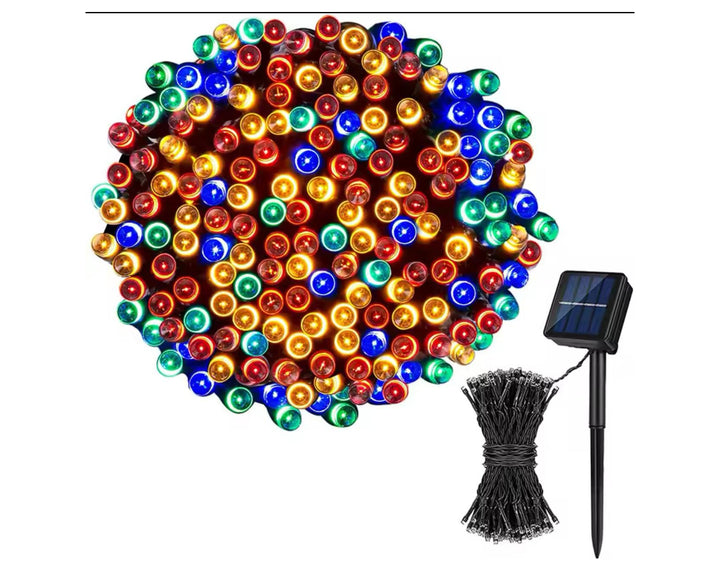 שרשרת סולארית 50 נורות נדלקת אוטו' בלילה, מבית SOLARX צבעוני