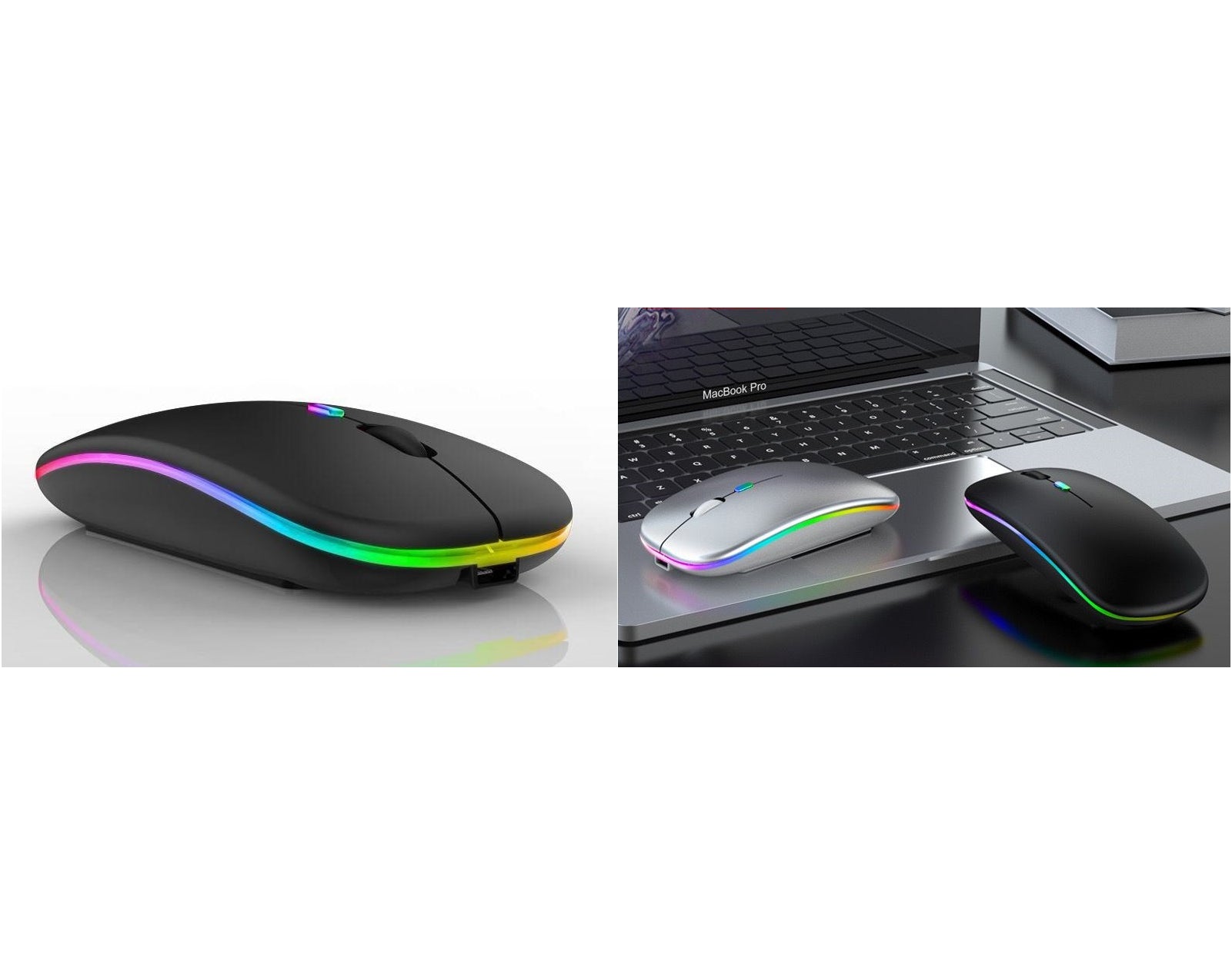 עכבר אלחוטי נטען משולב תאורת LED עדינה אלחוטי נטען