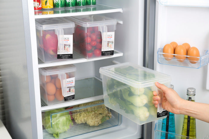 זוג קופסאות אחסון למזון בעלות ידית אחיזה ומכסה, מושלם לסדר במקרר או במזווה מבית NEAT