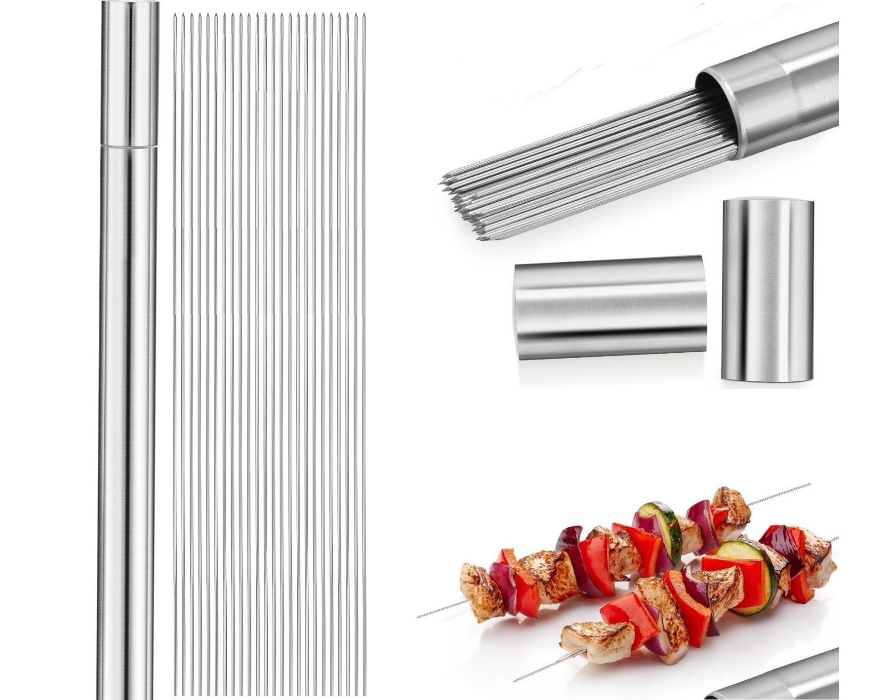 מארז 20 שיפודי נירוסטה לצלייה בגריל ובבית