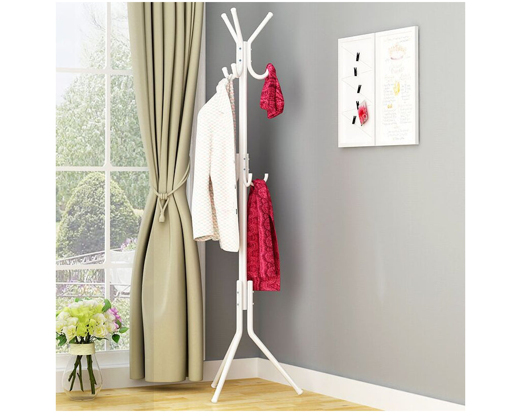 מתלה מעילים עומד בעל 9 זרועות תלייה למעילים White