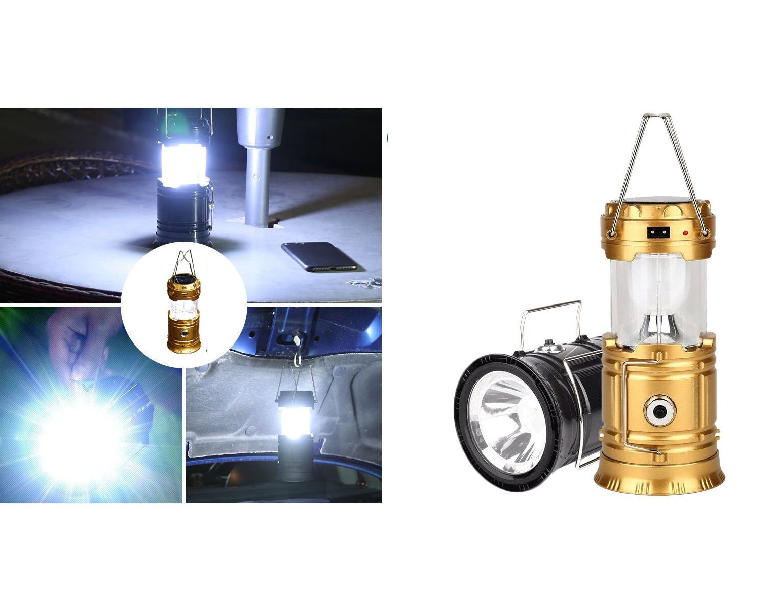 אביזר חירום וגיבוי נטען ונייד משלב 2 פנסי חירום וסוללת גיבוי