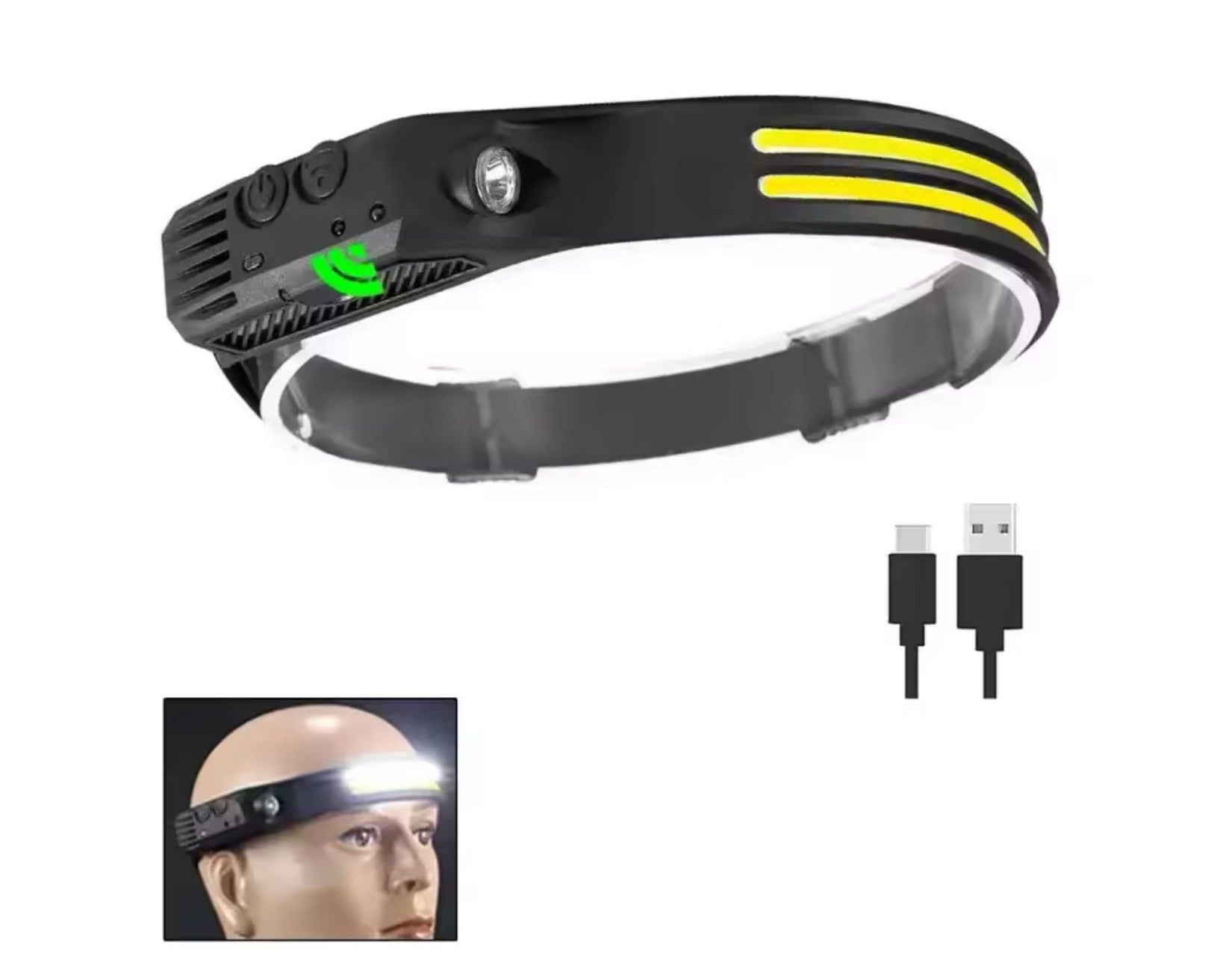 תאורת ראש LED נטענת עוצמתית משלבת הפעלה אלחוטית