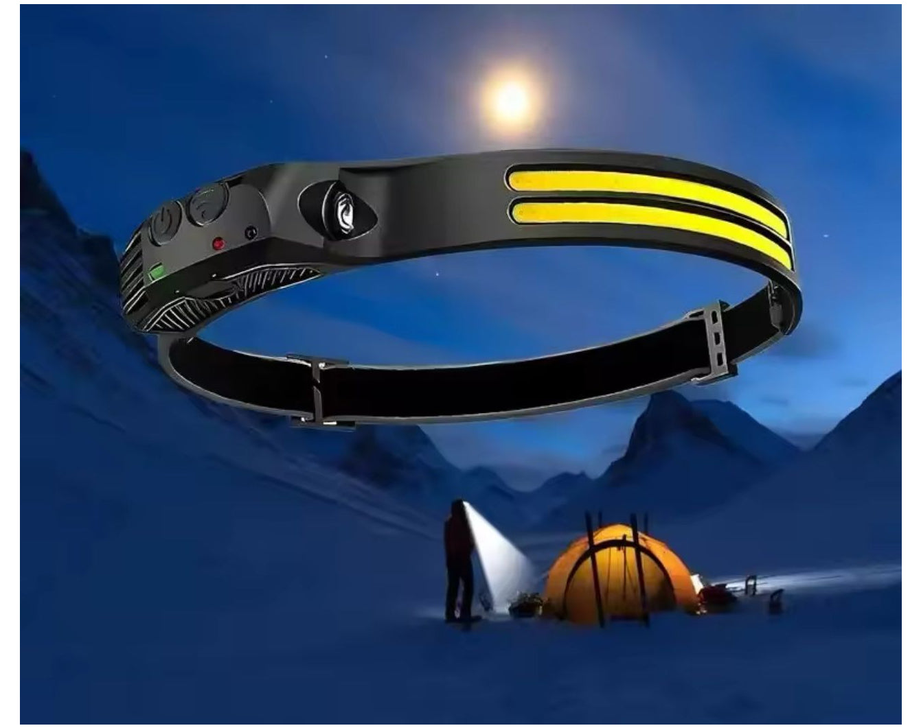 תאורת ראש LED נטענת עוצמתית משלבת הפעלה אלחוטית