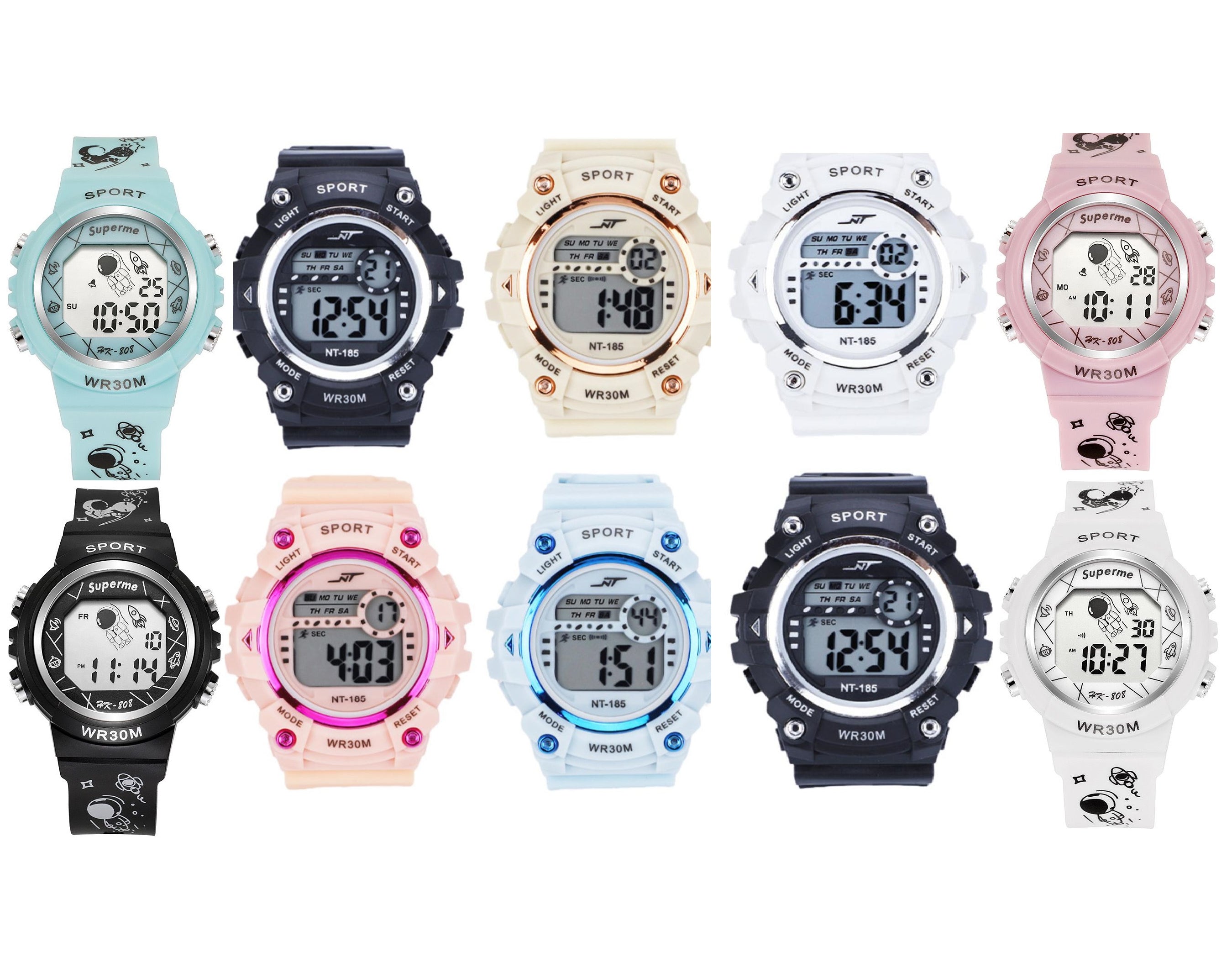 שעון ילדים דיגיטלי כולל תאורה, שלל פונקציות ואריזת מתנה