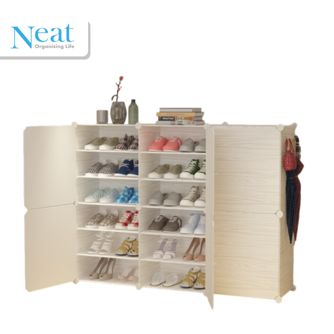 ארון נעליים מודולארי לבן לכ- 36 זוגות נעלים