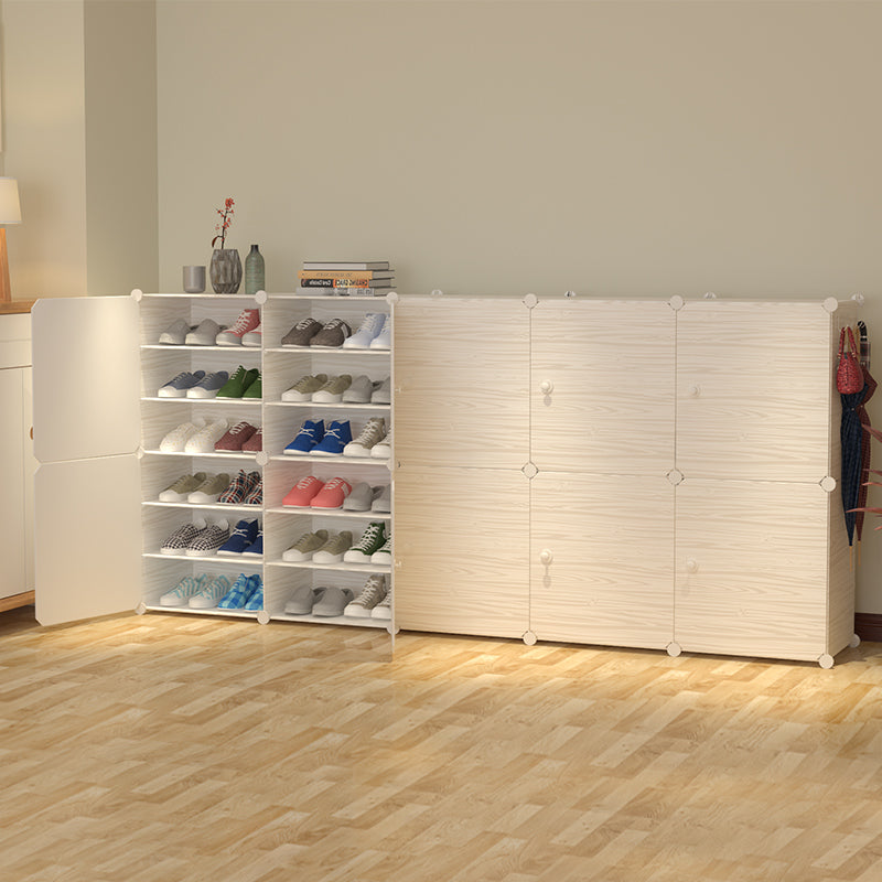 MAZY - ארון נעליים מודולארי לבן לכ- 60 זוגות נעלים