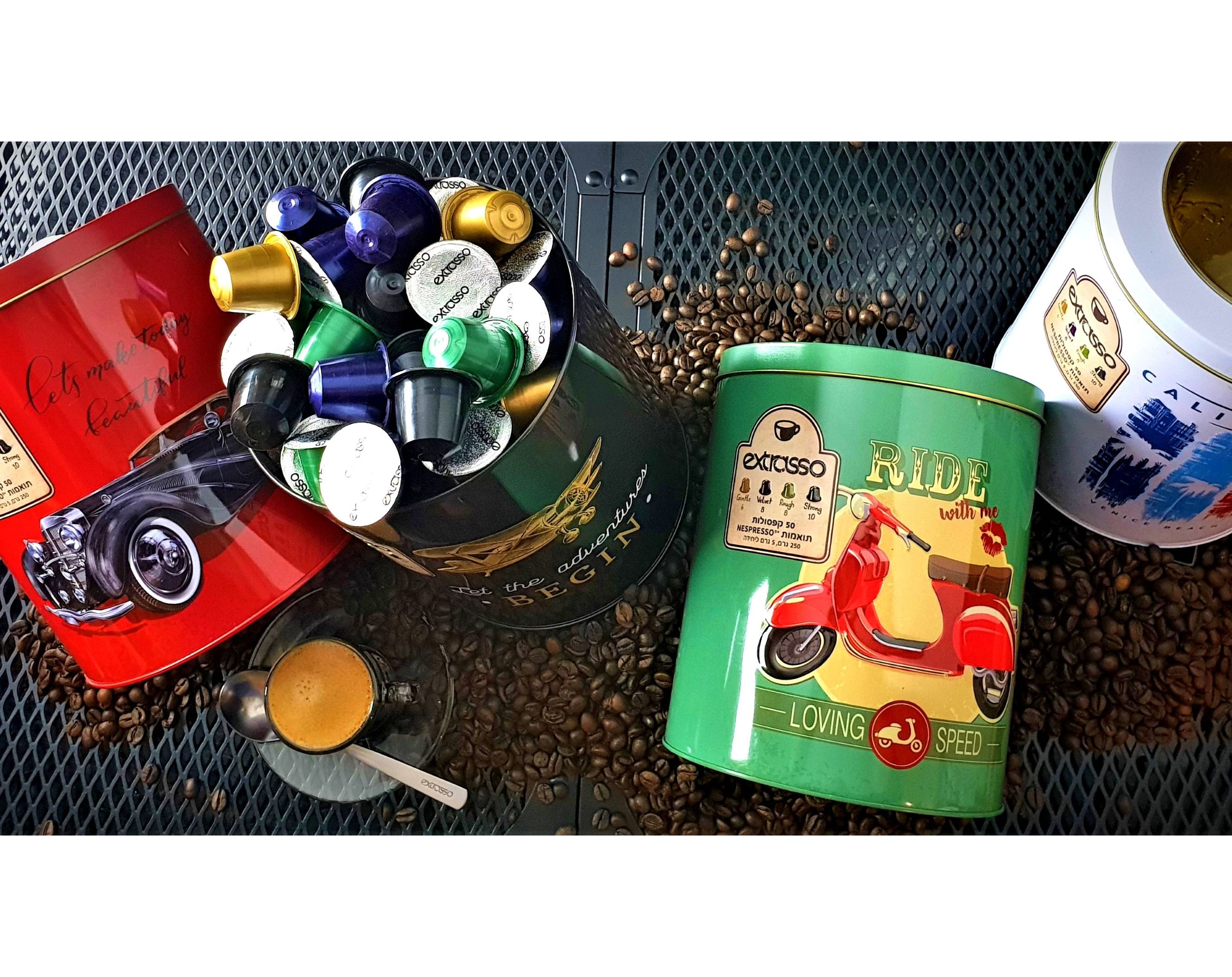 100 קפסולות קפה Extrasso באריזת פח